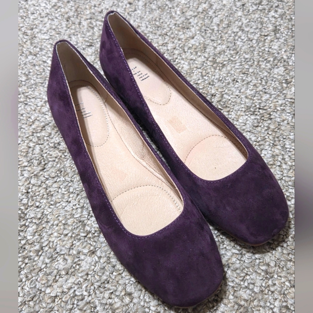 J. Jill Womens Purple Suede Leather Balley Flats Size‎ 8